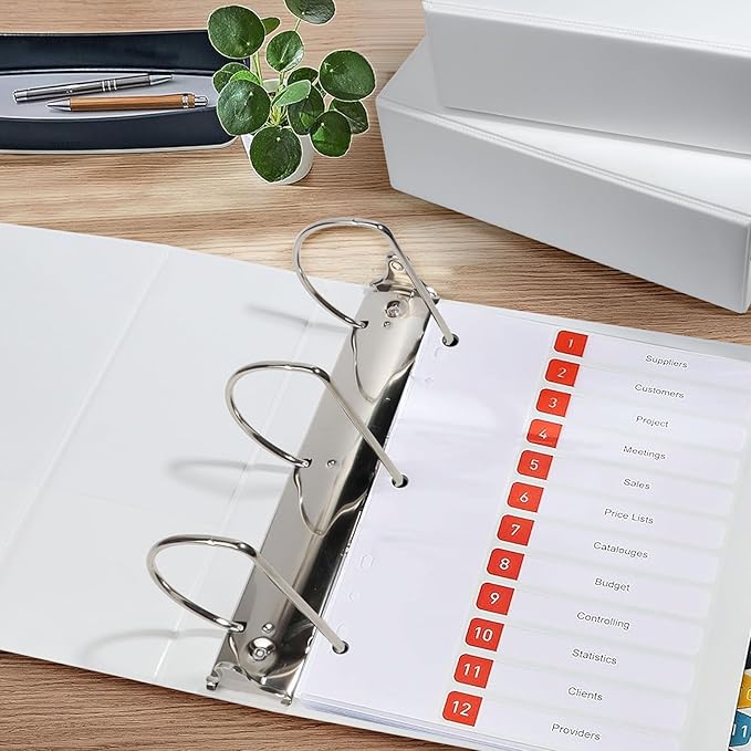 Comix Durable 3 Ring Binder, 4 inch D Ring Binders, Hold 835 Sheets of US Letter Size Paper, 2 Pack (White)