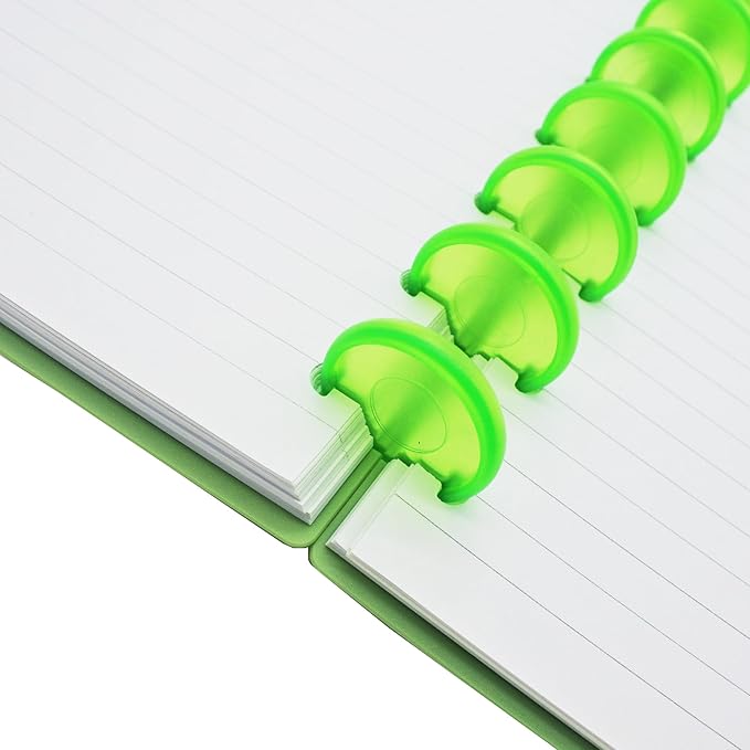 100pcs Discbound Notebook Discs DIY Planner Accessories fits for Tul,Levenger,Arc,Happy Planner,Talia(Transparent Green,1.1inch/28mm)