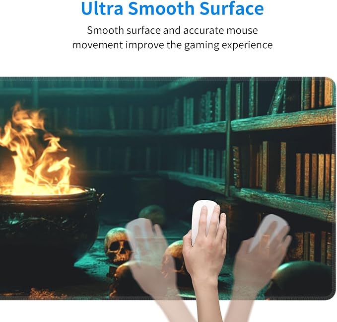 Skull Mouse Pad 31.5 X 11.8 Inch Big Desk Rubber Base Stitched Edges Keyboard Pad XXL Mouse Mat for Home Game and Office