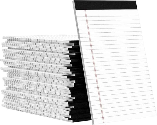 36 Pack Legal Pads 5x8, Small Notepad, College Ruled Writing Pads, Small Note Pads 5x8 White, Narrow Ruled Lined Paper Pads, 30 Sheet/Notepad, Perforated Mini Notepad for Work Home School to-Do Lists