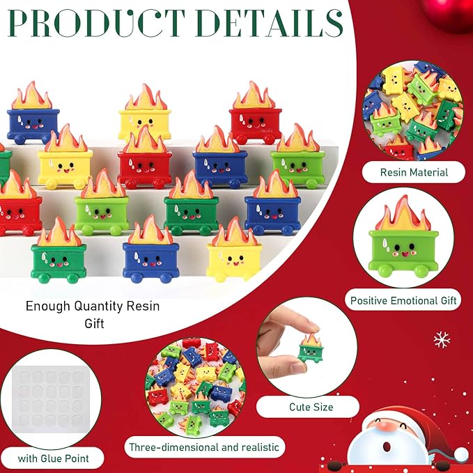 25 Set Resin Dumpster Trash Shape Gift Team Employee Appreciation Gift Emotional Desk Accessories for Staff Teacher Office Coworker Nurse Medical Volunteer Favor (Vivd Color)