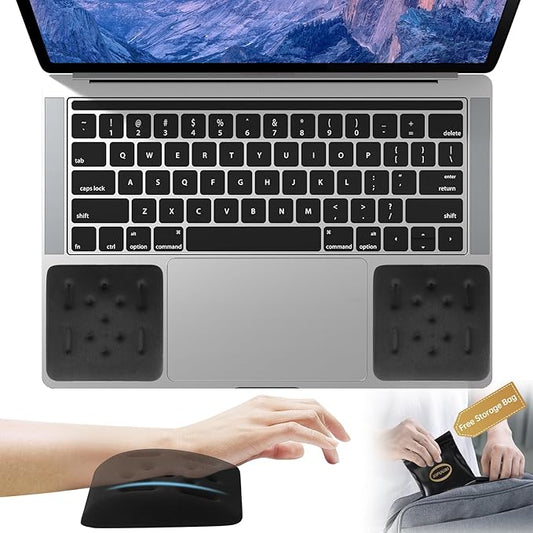 Upgraded Wrist Rest for Laptop, Ergonomic Memory Foam Laptop Wrist Pads for Computer Keyboard, Wrist Support Cushion for Typing (Black)
