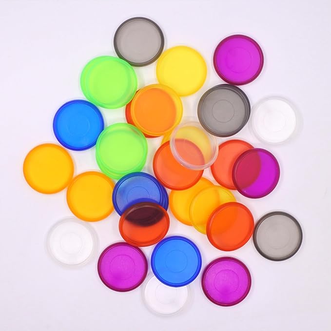 100pcs Discbound Notebook Discs DIY Planner Accessories fits for Tul,Levenger,Arc,Happy Planner,Talia(Transparent Mixed,1.1inch/28mm)
