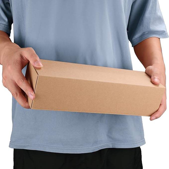 CRUGLA 40 Packs 12x4x3 Shipping Boxes for Small Business, Corrugated Cardboard Boxes Bulk for Shipping Packing Mailing