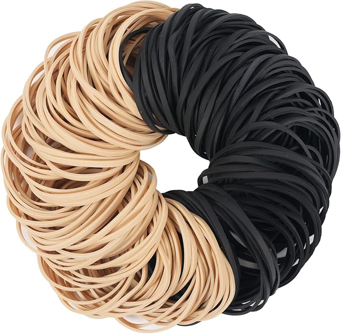 Rubber Band Ball #33 black rubber bands Light brown 2 Pack ball About 260pcs elastic Bands for Office School Home Strong Elastic Band Loop Office Supplies