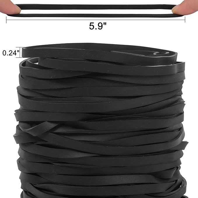 Rubber Bands 70Pcs size#69 Big black rubber band Elastic Band rubber bands office supplies (5.9" x 0.24")