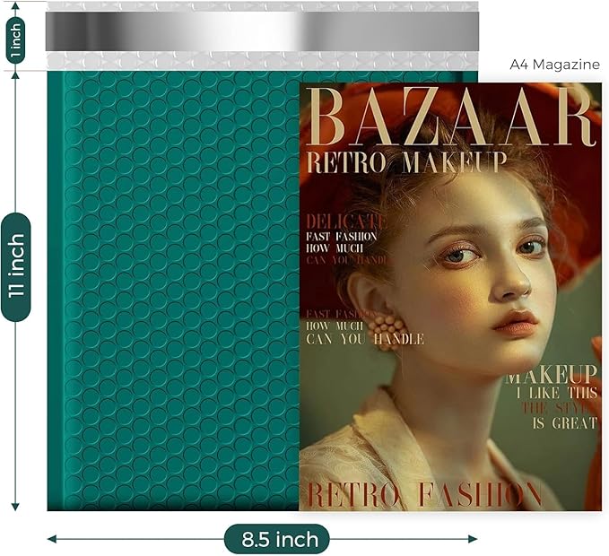 Fuxury Bubble Mailer 8.5 x 12 250 Pack Forest Green #2 Padded Envelopes Self-Seal Adhesive Bubble Mailers Bulk Water Resistant Bubble Envelope for Mailing,Packaging,Small Business