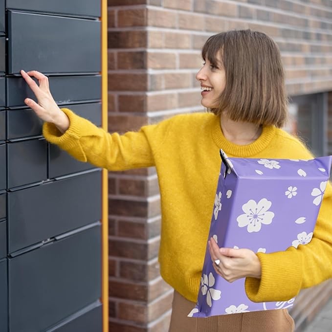 Poly Mailers 10x13 Inch 25 Pcs - Cherry printed Shipping Bags, 2.4mil Thickness, Waterproof and Tear Resistant Mailing Envelopes, Self-Sealing Packaging Bags for Small Business