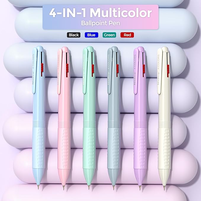 Nicpro 52 PCS Aesthetic School Supplies with Cute Pen Case, 12 Pastel Highlighter, 8 Color and Black Ink Gel Pens, 6 Ballpoint Pen, 6 Mechanical Pencils Set for Student Stationary College Essentials