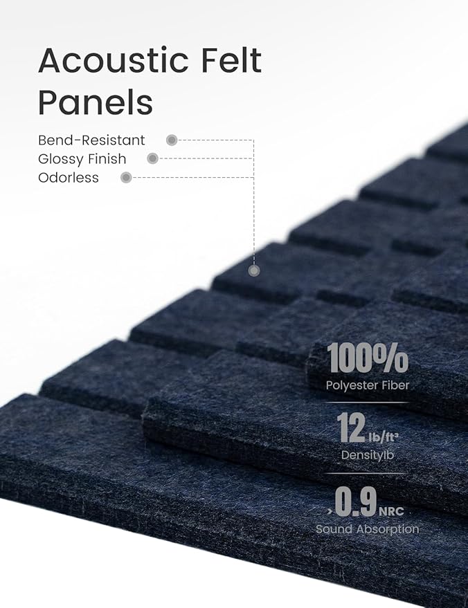 Large Felt Bulletin Board 36" x 24" Cork Board Alternative-6 Pack with 40 Safe Removable Adhesive Tabs, Cork Boards for Walls Cork Board for Home Office Classroom Pin Board (Denim Blue)