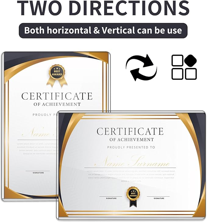 Magnetic Wall Sign Holder 8.5x11 10 Pack, Clear Rigid Plastic Sign Holders with Magnet Strips and Adhesive Strips for Office/Restaurant Door/Display Window Poster/Document