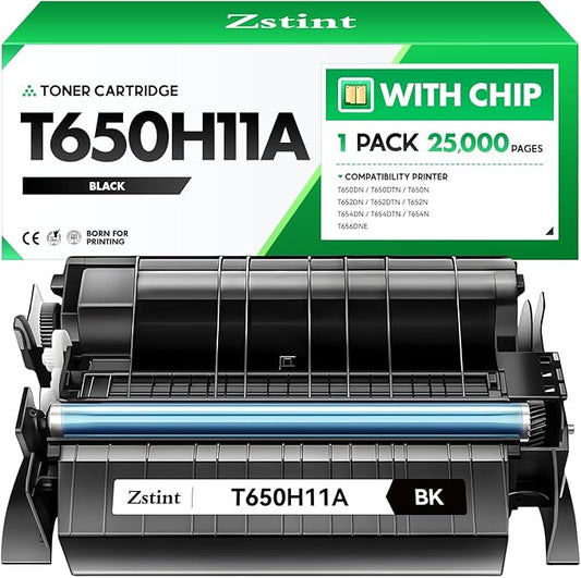 T650H11A Toner Cartridge with chip Black High Yield 1-Pack Replacement for Lexmark T650H11A Toner Compatible with Lexmark T650DN T650DTN T650N T652DN T652DTN T652N T654DN T654DTN T654N T656DNE Printer