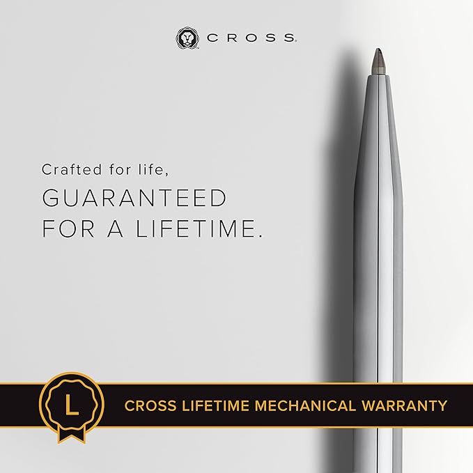 Cross Click Refillable Rollerball Pen Presented in a Everyday Gift Box -Medium Point, Black Ink, Chrome & Black