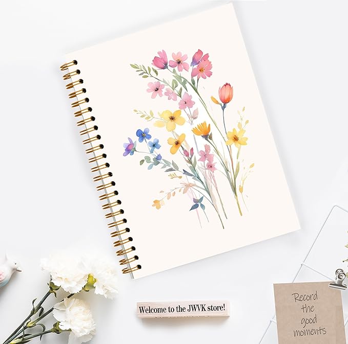 Vintage Wild Flower Botanical Plant Notebook 07,Rustic Spring Floral Cottagecore Notebook Journal for Work Office School Student Teacher,Hardcover Spiral Notebook 5.5x8.9