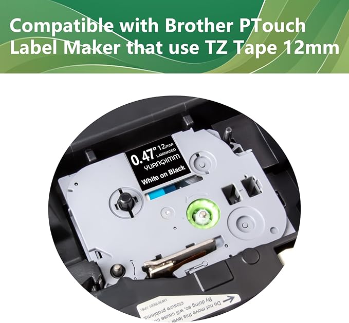 TZe-345 18mm TZe TZ Black Label Tape Compatible with Brother P Touch Label Maker Tape TZ-345 TZe345 TZ345 Label Tape 18mm 0.7 Laminated White on Black for PTD400 PTD410 PTD600, 3-Pack