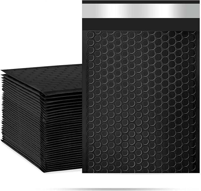 packbabol Bubble Mailers, 8.5x11 Inch Poly Padded Bubble Mailers Pack of 50 Bubble Envelopes Opaque Self Seal Adhesive Waterproof Bags for Shipping and Packaging (Black)