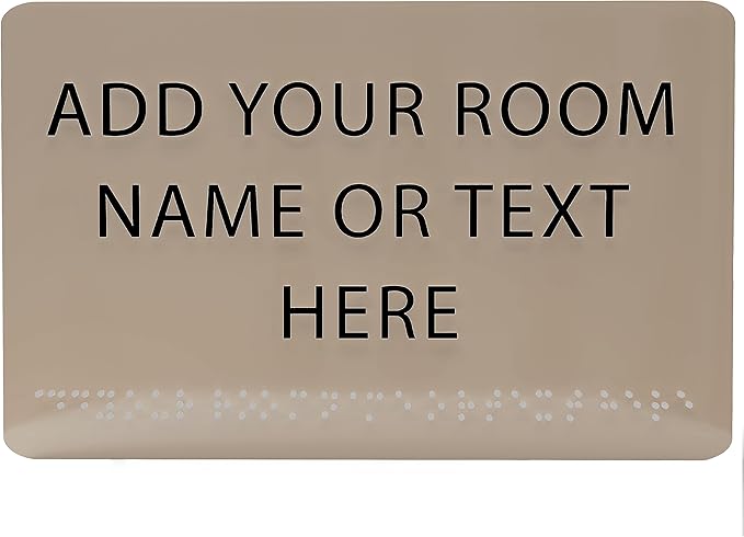 9" X6" Personalized Custom Sign - ADA Compliant Tactile Graphics Grade 2 Braille Text Acrylic Wall Signs - Add Your Room Name Text Sign for Home School Office Business Workplace
