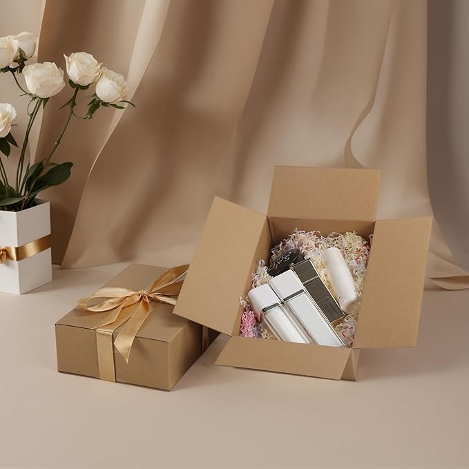 CRUGLA 40 Packs 10x7x3 Shipping Boxes for Small Business, Corrugated Cardboard Boxes Bulk for Shipping Packing Mailing