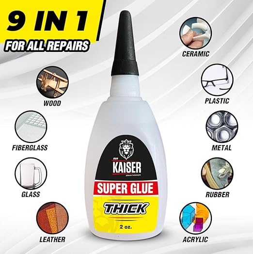 Thick Cyanoacrylate (CA) Super Glue – 2 oz Bottle – Gap-Filling Adhesive for Wood, Stone, Ceramic, and DIY Repairs