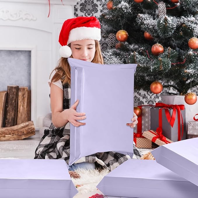 Metronic Large Poly Mailers 24x24 300 Pcs, Strong Adhensive Shipping Bags for Clothing, Waterproof Mailers Bags for Small Business, Shipping Envelopes, Tear-resistant Mailing Bags Bulk in Lilac Purple