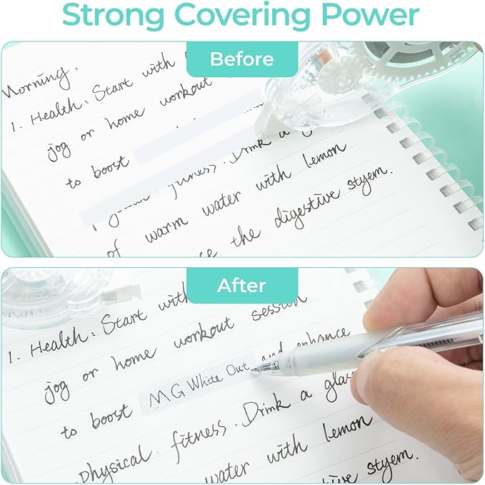 M&G 5 pack Correction Tape，131.2 Feet correction tape, Total 656FT/200M, Easy to Use Applicator for Instant Corrections, Study Supplies and Office Products
