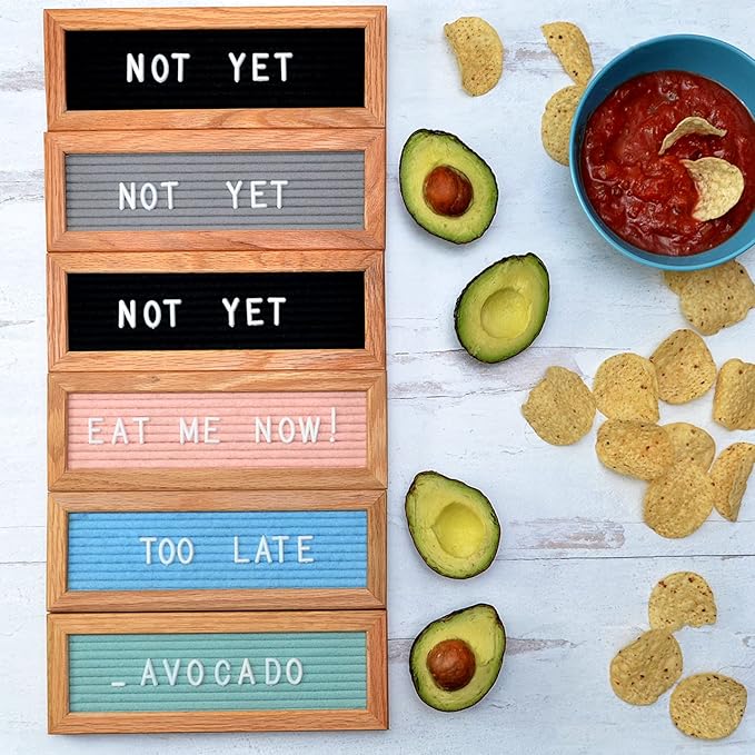 Felt Like Sharing Small Letter Board (Gray Felt - 10”x3.5”) – Changeable Message Board with 3 Sets of Felt Board Letters – Statement Wall Sign for Quotes, Home or Holiday Decor In Oak Frame