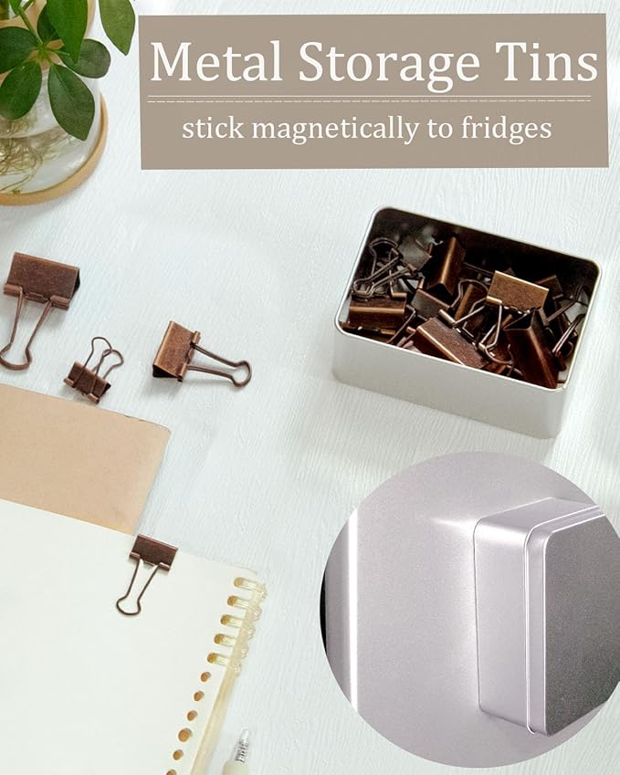 Assorted Binder Clips 0.75/1/1.25in 25-Pack - Copper Tone Clips for Office & Home