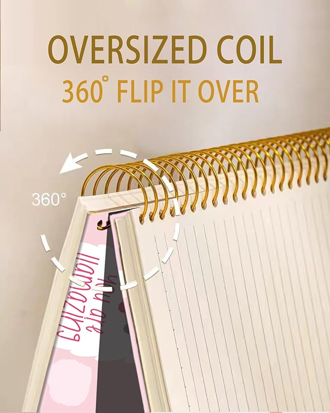 iampanda Spiral Journal Notebook,Strong Twin-Wire Binding with Premium Paper for Girl Women,Funny 60 Sheets A5 College Ruled Notebook/Journal,Perfect for School Office Home Gifts,Cute Llama Pink