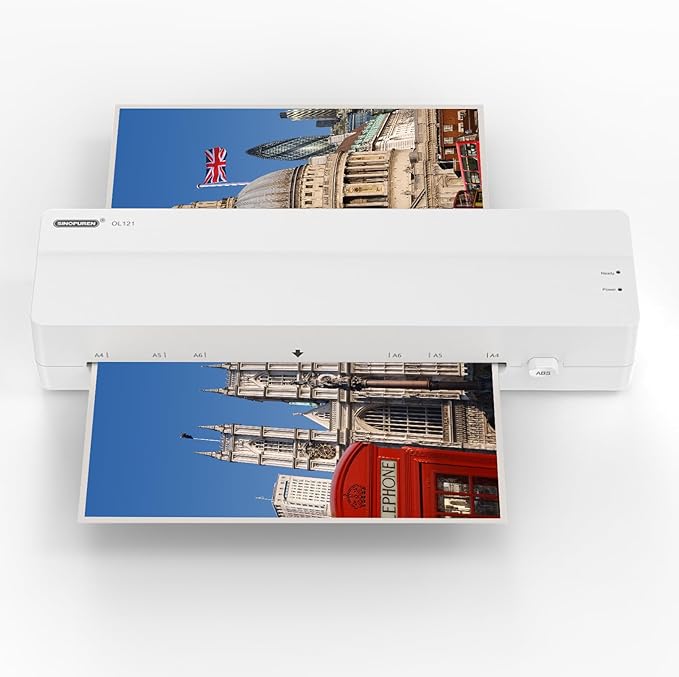 Laminator Machine, 9-Inch Thermal Laminator, Quick 4-Min Warm-Up, Jam-Free Technology, Portable Compact Design for Letter Size Sheets, Ideal for Home, Office & School Use