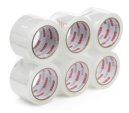 3" Heavy Duty Packing Tape 6 Rolls, Total 360Y - 3 inch x 65 Yards, 2.4 mil Thick, Clear 3 Inch Wide Packaging Tape for Shipping, Mailing, Moving & Storage