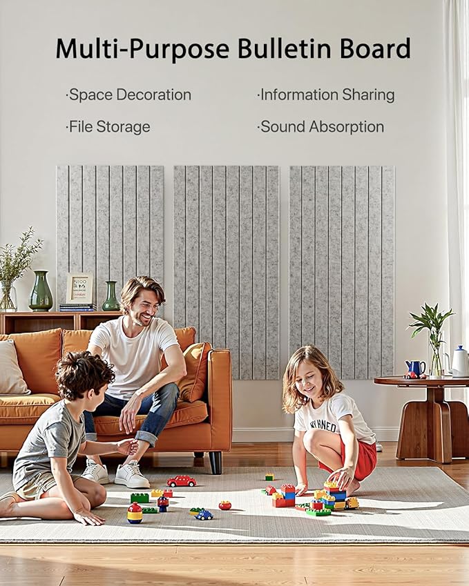 Soundsbay Large Cork Board, 71" x 47" Bulletin Board, 3 Pack Felt Wall Tiles Self-Adhesive, Pin Board for Walls Office Home Classroom Decor