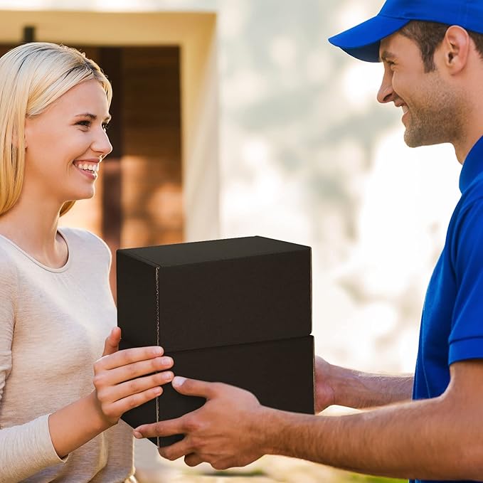 Shipping Boxes 6x4x3 inches Black Small Mailing Boxes 25 Pack Cardboard Corrugated Box Mailers