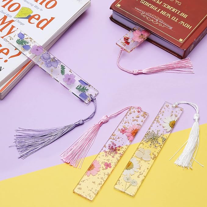 Kaluofan 3PCS Cute Bookmarks for Women, Durable Handmade Resin Bookmarks for Mothers, Teachers, Friends, Book Lovers on Mother's Day, Teachers' Day, Christmas