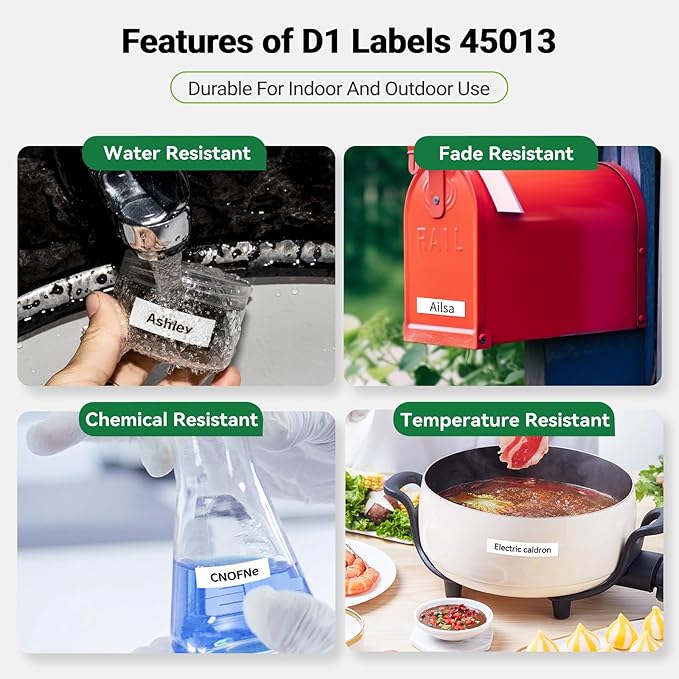 BOYEEZON 7Pk Compatible for DYMO D1 Label Maker Refill 45013 Label Tape 12mm, Black on White,1/2 Inch x 23Ft S0720530 1/2 Inch D1 Tape for Dymo LabelManager 160 210D 260P 280 360D 420P PnP Label Maker