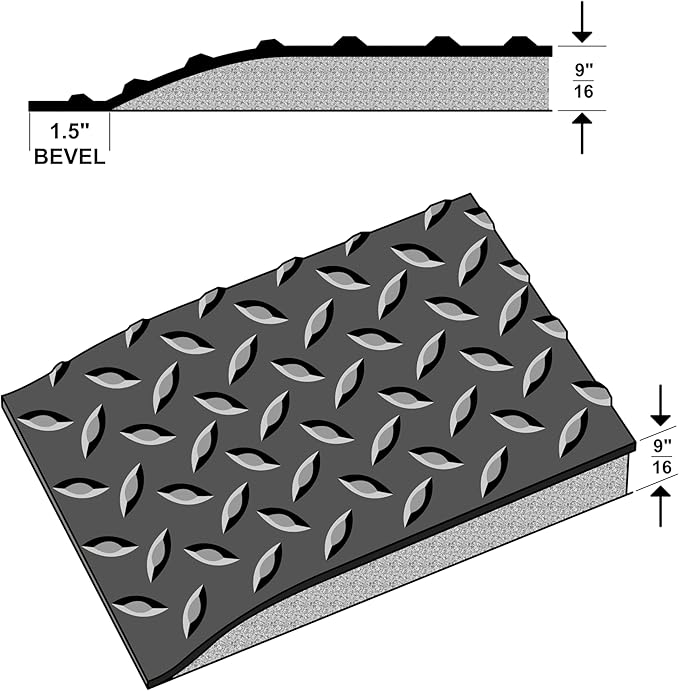 Rhino Mats, American Classic Diamond Anti-Fatigue Mats, Industrial Ergonomic Comfort Standing Mat for Work, Home, Garage, Office, Kitchen or Anywhere (Black 9/16" Thick, 4 FT. x 5 FT.)