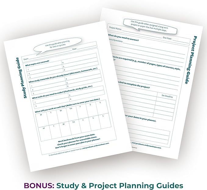 Order Out Of Chaos 2025-2026 Academic Planner, Daily, Weekly & Monthly Time Management School Agenda, Size 8.5x8.25 (Licorice)