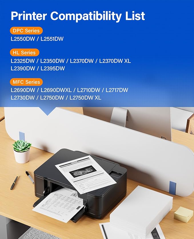 TN760 Black Toner Cartridge 2-Pack Compatible Replacement for Brother TN-760 TN730 MFC-L2710DW MFC-L2750DW HL-L2350DW DCP-L2550DW HL-L2395DW HL-L2370DW HL-L2325DW HL-L2390DW MFC-L2690DW Laser Printer