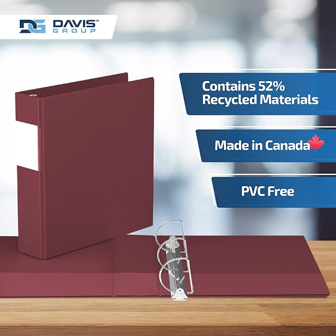 Premium Economy 6-Pack 3-Ring Binders for School or Office, D-Ring Binders, 2 Inch, Burgundy