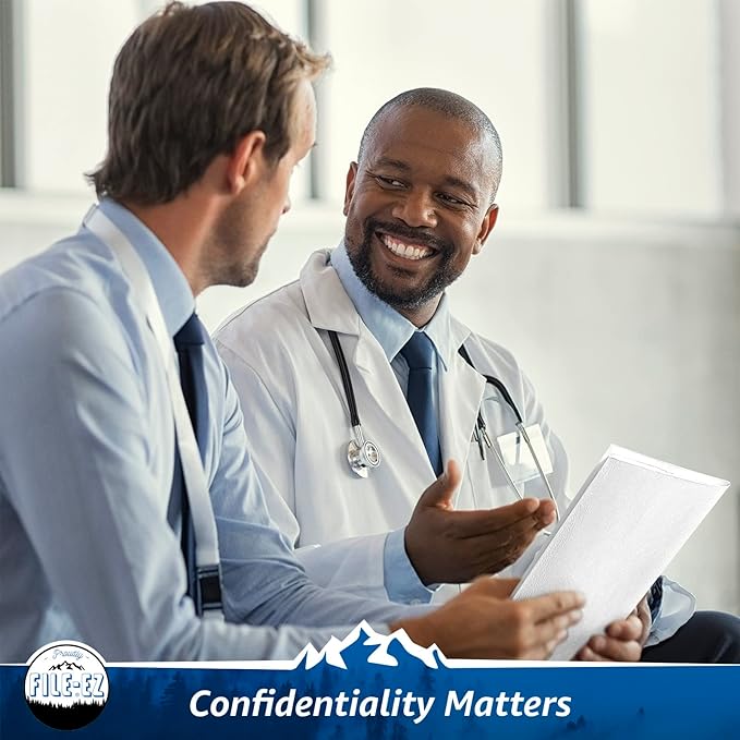 FILE-EZ Two-Pocket Folders, White, 125-Pack, Textured Paper, Letter Size (EZ-32410)