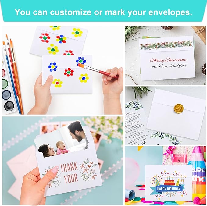 70 Packs Invitation Envelopes, A2 Envelopes White, Postcard Envelopes, Envelopes for 4.5x5.5 Cards, Envelopes for Invitations, Envelopes Self Seal for Photos RSVP, Greeting Cards