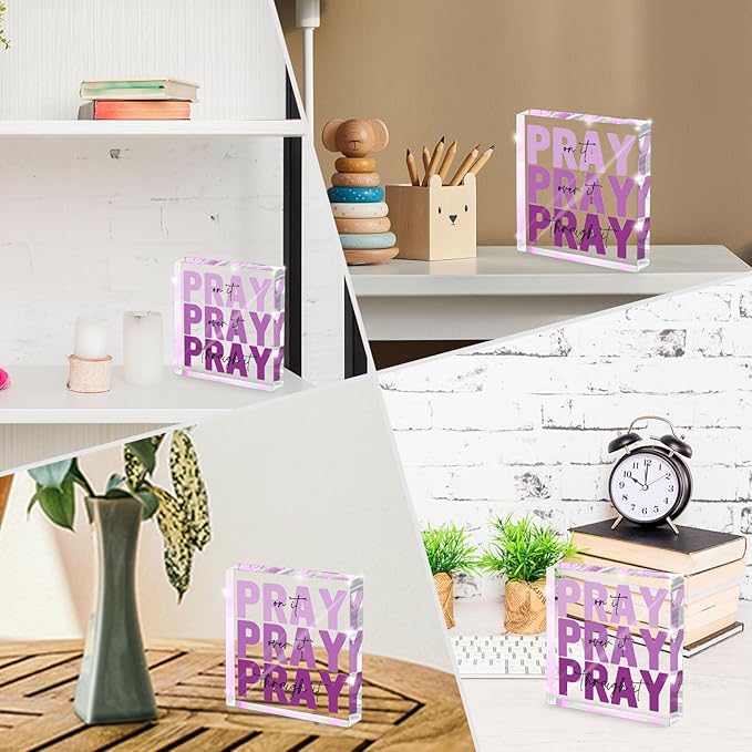 Purple Christian Gifts for Women -Religious Plaques Christian Woman Decor Gifts - Modern Home Office Kids Room Bathroom Bedroom
