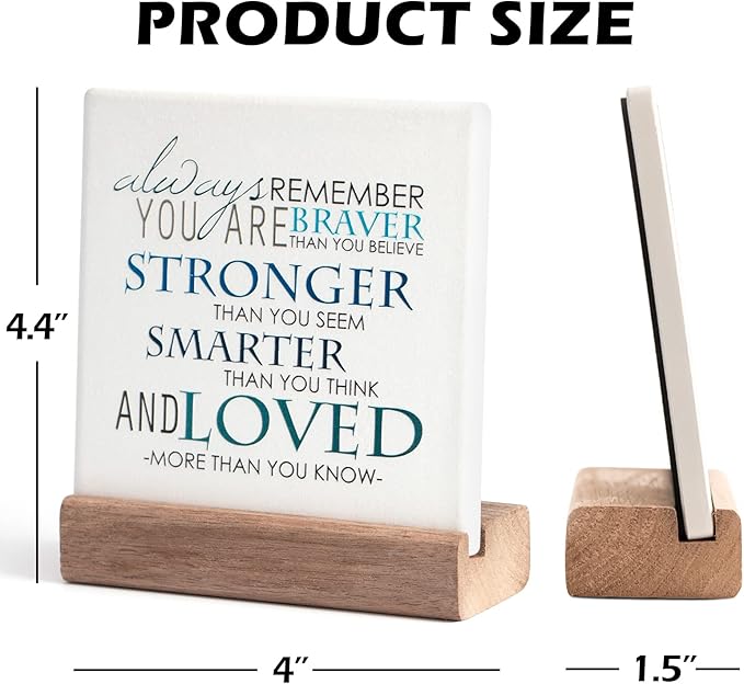 Lukiejac Inspirational Quotes Desk Decor Gifts For Women Best Friend Encouragement Cheer Up Gifts Office Inspiration Positive Plaque With Wooden Stand For Cowoker Motivational Sign For Birthday (Blue)