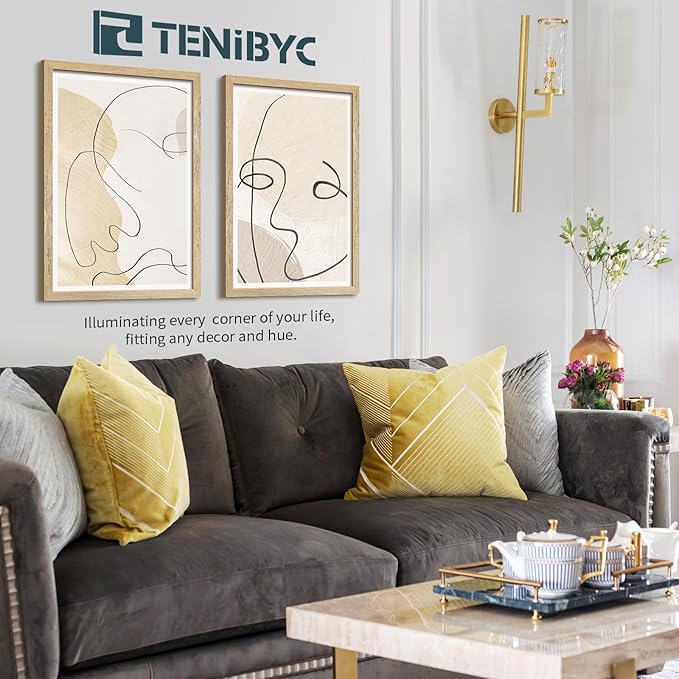 16x24 Poster Frame Set - 4 Pack, Natural Solid Wood Picture Frame, Elegant Wood Grain, Wall Gallery Photo Frame