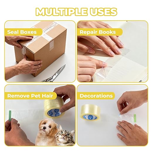 2.0 mils Heavy Duty Shipping Packing Tape, 2 Inch x 110 Yards (36 Rolls) Clear Packaging Tape for Moving, Sealing Boxes, Strong Adhesive, Bubble Wrap & Cardboard Box Sealing