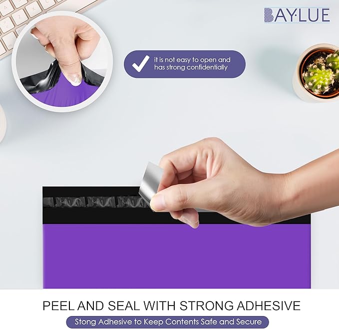 Purple Poly Mailers 9x12 Inch | Strong Adhesive Self-Seal mailer Bags | Tamper, Tear, Water Resistant Shipping Envelopes | Thick Strong Material Polymailer Bags Clothing Bag | 1000 Pack Bulk