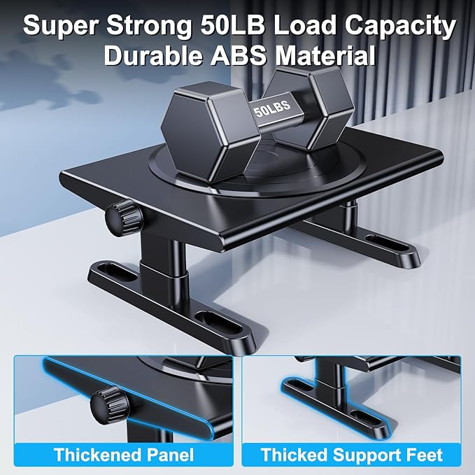 Monitor Stand Riser for Desk,360°Rotation Freely Height Adjustable by Knob,4.4-5.8 Inches,Ergonomic Monitor Stand Mount, Desktop Monitor Stand Riser for Computer,Laptop,Printer,Tv,Black