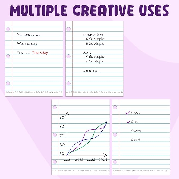 KIKIGOAL 21.5"x17" Magnetic Notebook Paper, Handwriting Lined for Classroom Whiteboard Accessories, Dry Erase Notebook Teaching Aids Homeschool Teaching Supplies