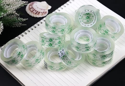 BOMEI PACK 96Rolls Crystal Clear Tape Refills for Dispenser, Bulk Transparent Office Tape for Home and School, 3/4Inch x 1000 inch