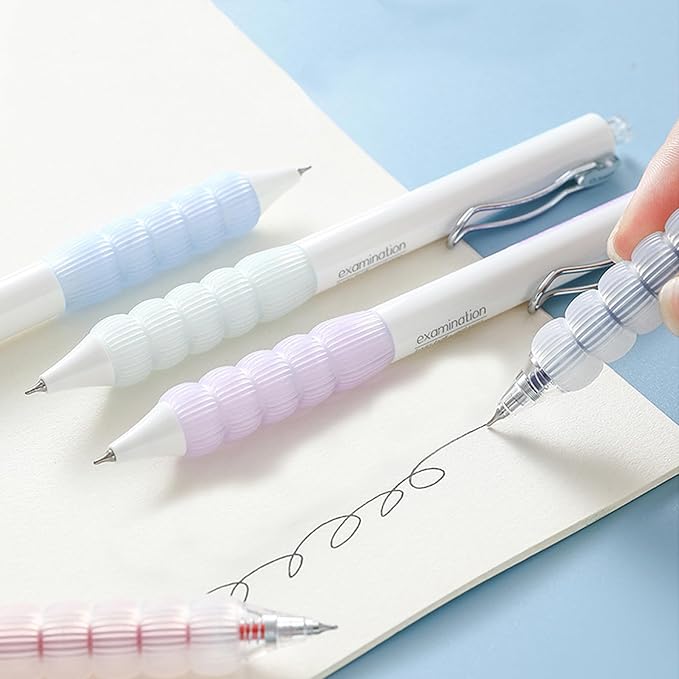 PapaBear Black gel pen, Lantern Shaped Grip, Student Examination Special Pen, Retractable Ballpoint Pen, Fashionable Elegant pen, 6-Pack