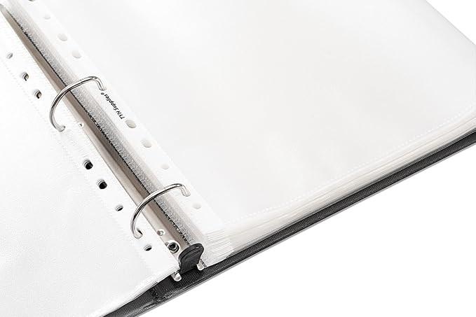 TYH Supplies 100 Pack Heavyweight Clear Sheet Protectors for 3 Ring Binder | 8.5 x 11 Inch | Non Glare 11 Hole Plastic Page Protectors for Home, Office, and School | Top Loader Plastic Sleeves